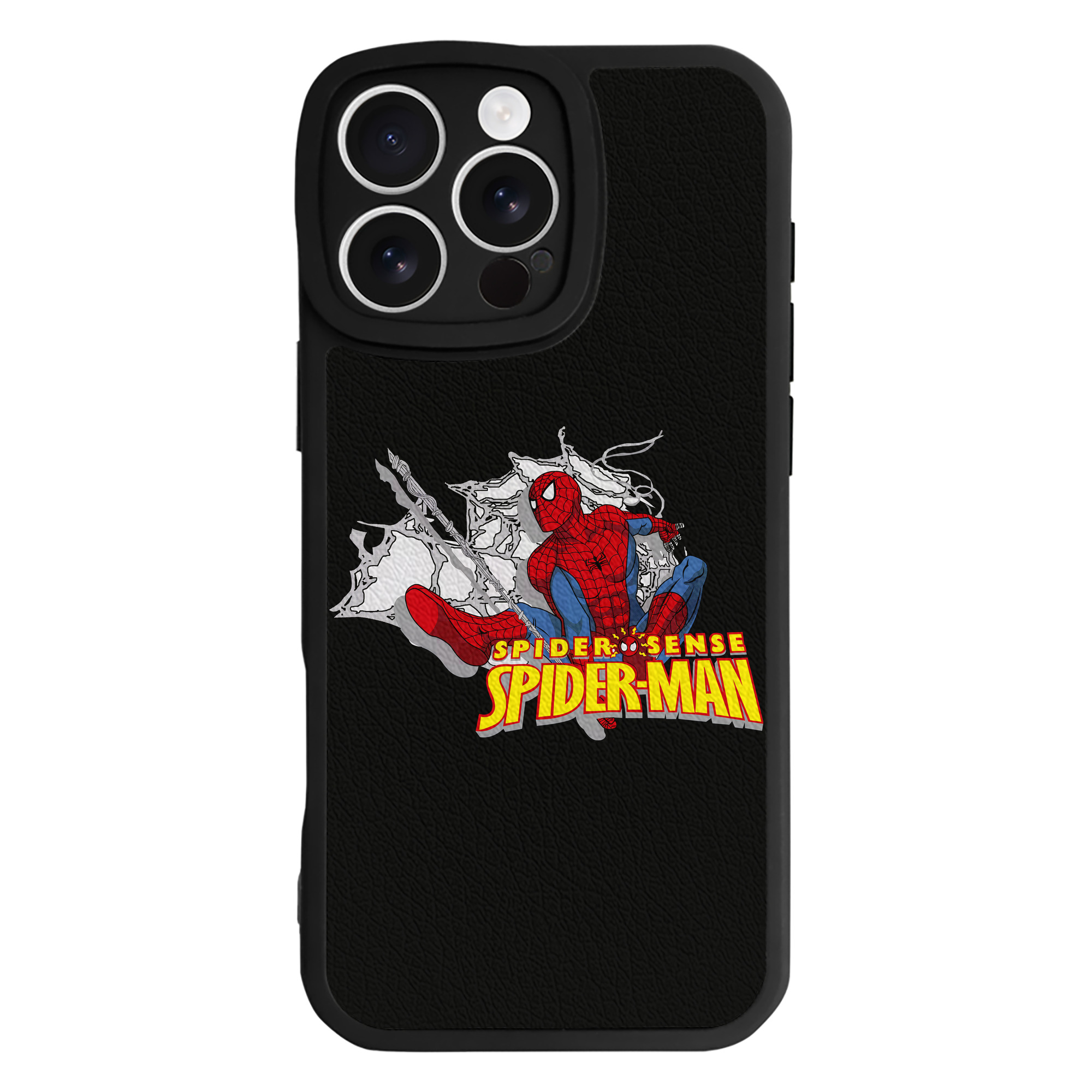 （画像用） Spider Man スパイダーマン 【iPhone 16シリーズ対応】シリコンスマホケース（レザー調） 材質：シリコン